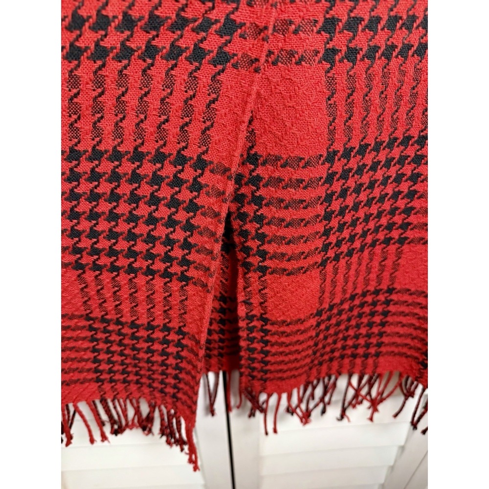 Requirements Vintage Plaid Wool Blend Fringe Midi Pencil Skirt Women's Size 12P - Picture 12 of 13